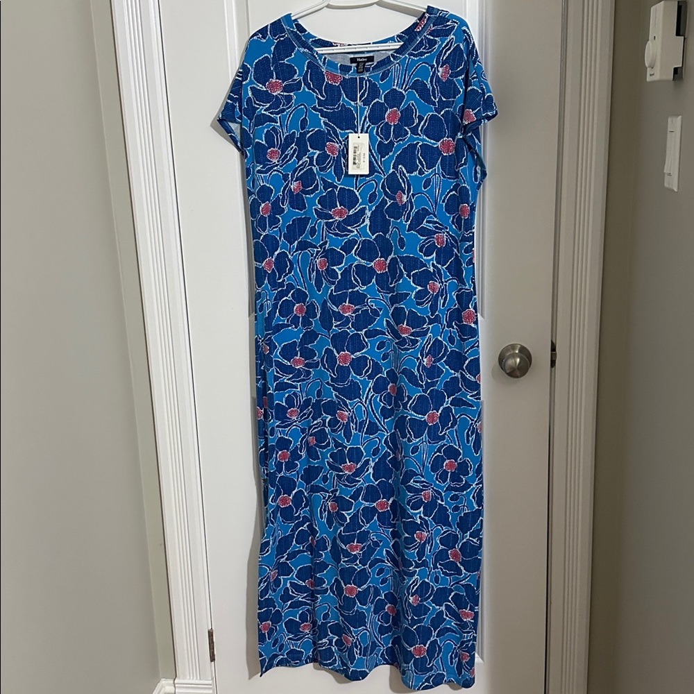 Sz L🇨🇦⭐️NWT Hatley Blake Textured Peonies Maxi Dress PTP 21”+ Stretch - Picture 5 of 11